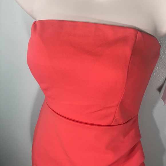 Pink Strapless Body Con Dress Medium - Picture 2 of 8